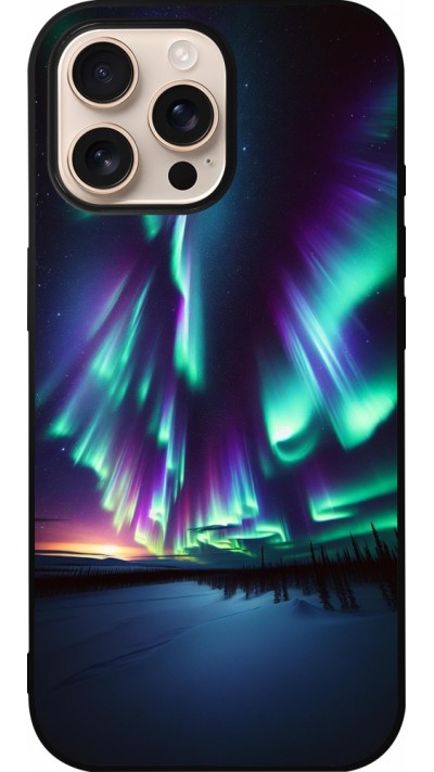 iPhone 16 Pro Max Case Hülle - Silikon schwarz Funkelndes Nordlicht