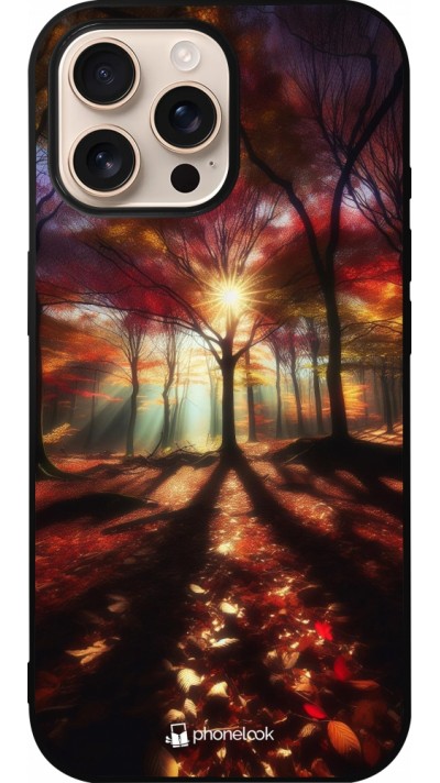 iPhone 16 Pro Max Case Hülle - Silikon schwarz Herbstlicher goldener Glanz