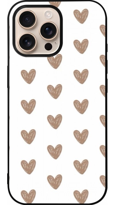 iPhone 16 Pro Max Case Hülle - Silikon schwarz Autumn 2024 brown hearts