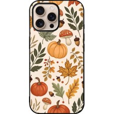Coque iPhone 16 Pro Max - Silicone rigide noir Autumn 25 Autumn pattern