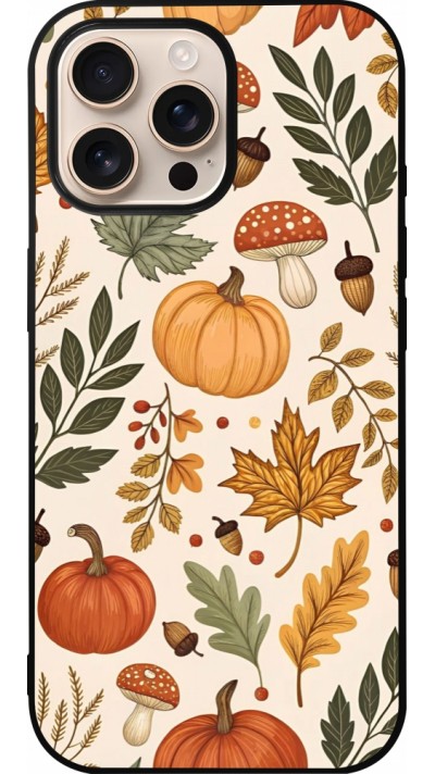 Coque iPhone 16 Pro Max - Silicone rigide noir Autumn 25 Autumn pattern