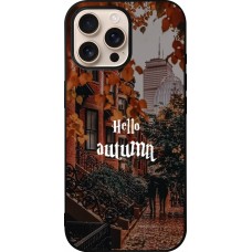 Coque iPhone 16 Pro Max - Silicone rigide noir Autumn 25 Hello autumn