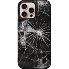Coque iPhone 16 Pro Max - Silicone rigide noir Broken Screen