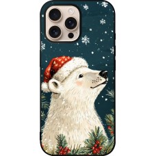 iPhone 16 Pro Max Case Hülle - Silikon schwarz Christmas 25 Bear