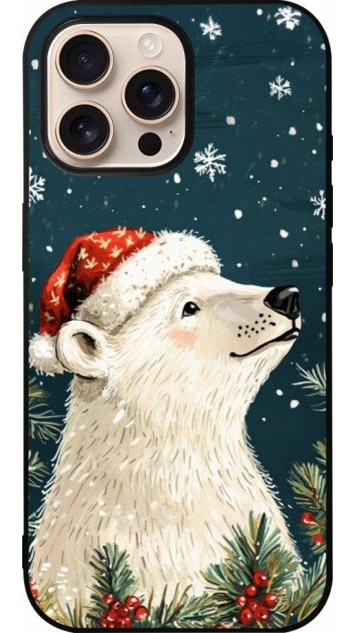 iPhone 16 Pro Max Case Hülle - Silikon schwarz Christmas 25 Bear
