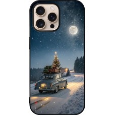 iPhone 16 Pro Max Case Hülle - Silikon schwarz Christmas 25 Car with Tree Xmas