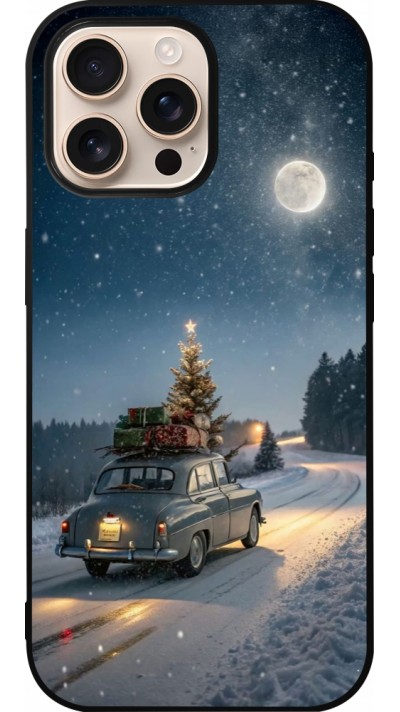 iPhone 16 Pro Max Case Hülle - Silikon schwarz Christmas 25 Car with Tree Xmas