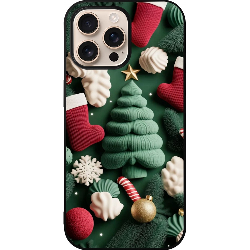 iPhone 16 Pro Max Case Hülle - Silikon schwarz Christmas 25 Christmas textiles