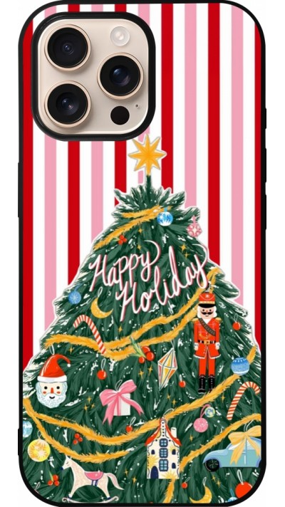 iPhone 16 Pro Max Case Hülle - Silikon schwarz Christmas 25 Happy Holiday