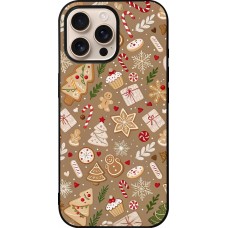 Coque iPhone 16 Pro Max - Silicone rigide noir Christmas 25 Pattern Ginger Cookie