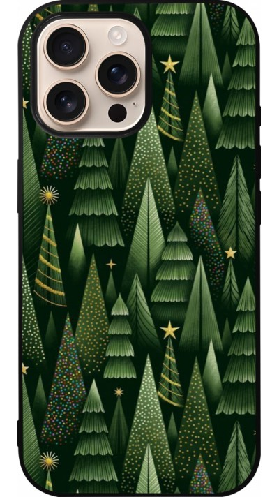 iPhone 16 Pro Max Case Hülle - Silikon schwarz Christmas 25 Pattern Xmas Tree