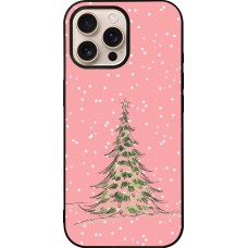iPhone 16 Pro Max Case Hülle - Silikon schwarz Christmas 25 Pink Tree