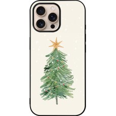 Coque iPhone 16 Pro Max - Silicone rigide noir Christmas 25 Sketch Tree
