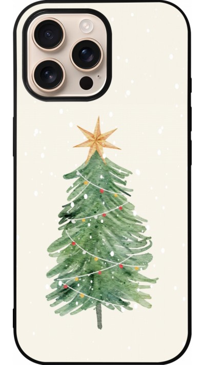 iPhone 16 Pro Max Case Hülle - Silikon schwarz Christmas 25 Sketch Tree