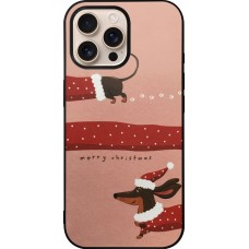 iPhone 16 Pro Max Case Hülle - Silikon schwarz Christmas 25 Teckel Merry Xmas