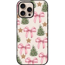 iPhone 16 Pro Max Case Hülle - Silikon schwarz Christmas 25 Vintage Ribbons