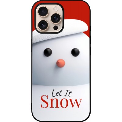 Coque iPhone 16 Pro Max - Silicone rigide noir Christmas 25 Xmas Snowman