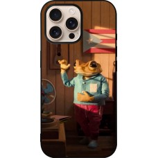 iPhone 16 Pro Max Case Hülle - Silikon schwarz Dancing frog DTMF