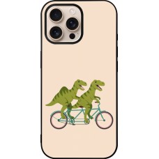 Coque iPhone 16 Pro Max - Silicone rigide noir Dinosaurs on bikes 2026