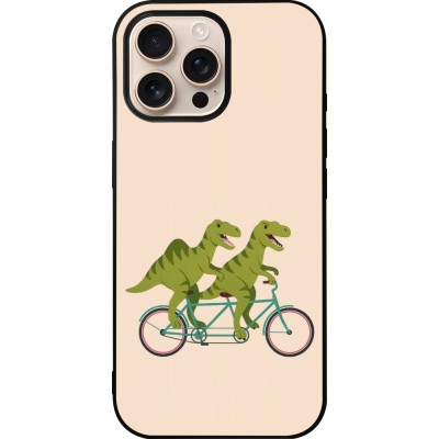 Coque iPhone 16 Pro Max - Silicone rigide noir Dinosaurs on bikes 2026