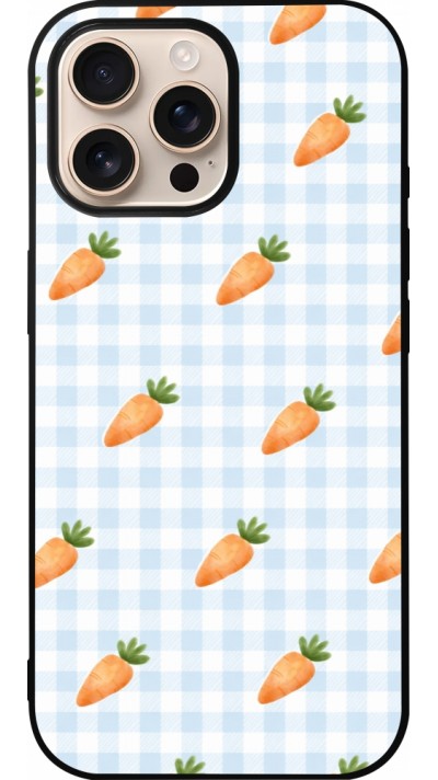 Coque iPhone 16 Pro Max - Silicone rigide noir Easter 2026 Pattern carrots