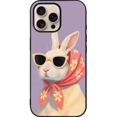 Coque iPhone 16 Pro Max - Silicone rigide noir Easter 2026 Rabbit with scarf