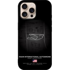 Coque iPhone 16 Pro Max - Silicone rigide noir F1 Track 2025 Miami