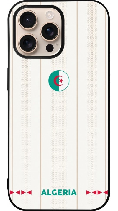 Coque iPhone 16 Pro Max - Silicone rigide noir Maillot de football Algérie 2026 personnalisable