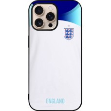 Coque iPhone 16 Pro Max - Silicone rigide noir Maillot de football Angleterre 2022 personnalisable