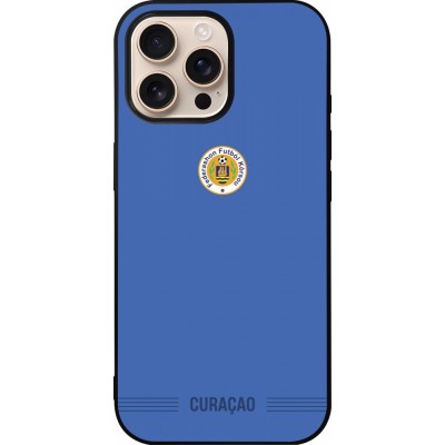 iPhone 16 Pro Max Case Hülle - Silikon schwarz Curaçao 2026 personalisierbares Fussballtrikot