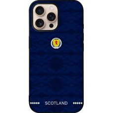 Coque iPhone 16 Pro Max - Silicone rigide noir Maillot de football Ecosse 2026 personnalisable