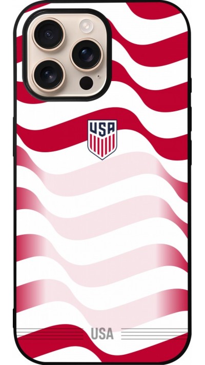 iPhone 16 Pro Max Case Hülle - Silikon schwarz Vereinigten Staaten 2026 personalisierbares Fussballtrikot