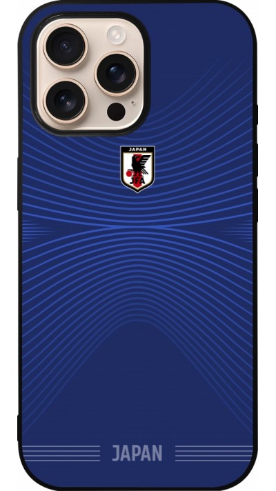 Coque iPhone 16 Pro Max - Silicone rigide noir Maillot de football Japon 2026 personnalisable