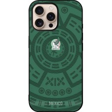 Coque iPhone 16 Pro Max - Silicone rigide noir Maillot de football Mexique 2026 personnalisable