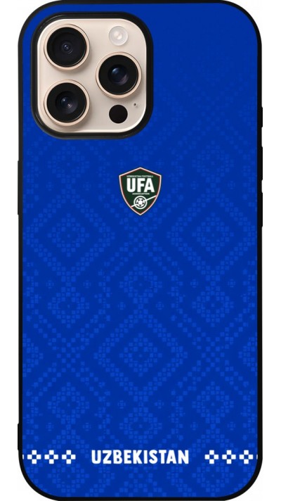 iPhone 16 Pro Max Case Hülle - Silikon schwarz Usbekistan 2026 personalisierbares Fussballtrikot