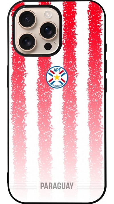 iPhone 16 Pro Max Case Hülle - Silikon schwarz Paraguay 2026 personalisierbares Fussballtrikot