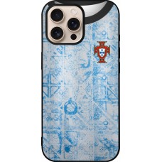 iPhone 16 Pro Max Case Hülle - Silikon schwarz Portugal Away personalisierbares Fussballtrikot