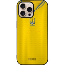 Coque iPhone 16 Pro Max - Silicone rigide noir Maillot de football Ukraine