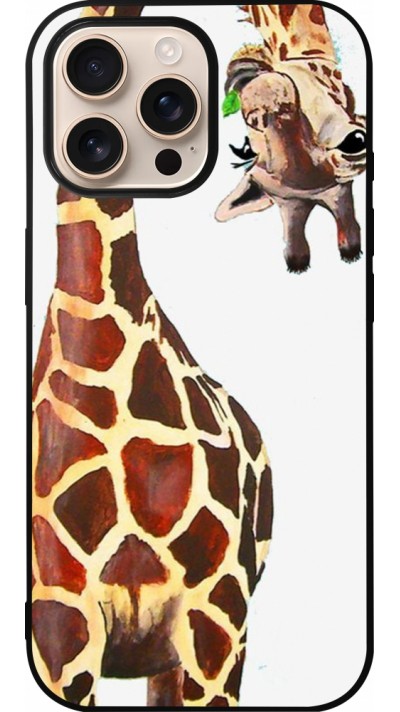 Coque iPhone 16 Pro Max - Silicone rigide noir Giraffe Fit