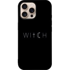 Coque iPhone 16 Pro Max - Silicone rigide noir Halloween 22 witch word