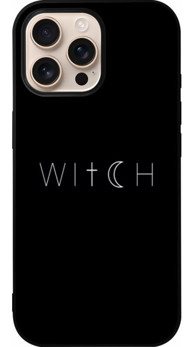 Coque iPhone 16 Pro Max - Silicone rigide noir Halloween 22 witch word