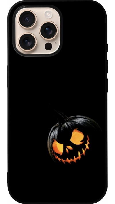 Coque iPhone 16 Pro Max - Silicone rigide noir Halloween 2023 discreet pumpkin