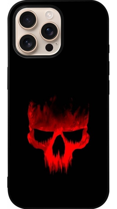 Coque iPhone 16 Pro Max - Silicone rigide noir Halloween 2023 scary skull