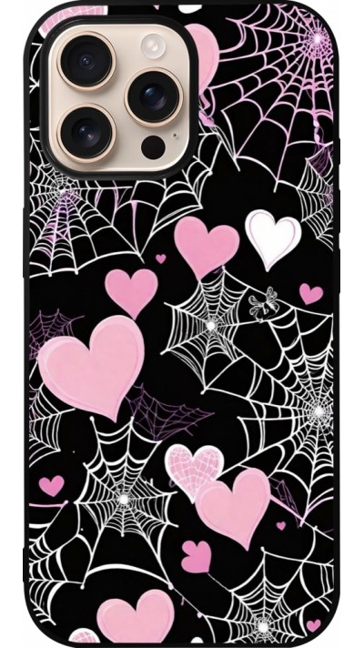 Coque iPhone 16 Pro Max - Silicone rigide noir Halloween 2024 girly
