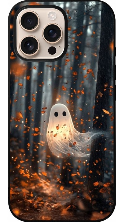 Coque iPhone 16 Pro Max - Silicone rigide noir Halloween 2025 Ghost in the forest