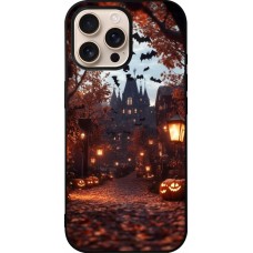 Coque iPhone 16 Pro Max - Silicone rigide noir Halloween 2025 Haunted house