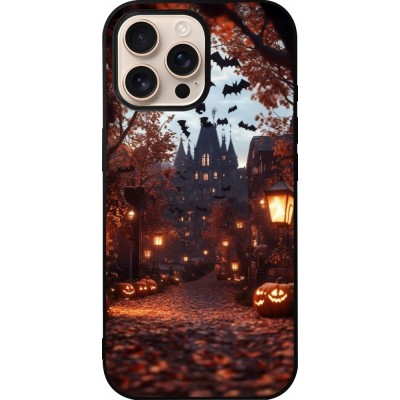 iPhone 16 Pro Max Case Hülle - Silikon schwarz Halloween 2025 Haunted house