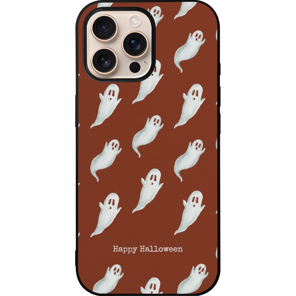 Coque iPhone 16 Pro Max - Silicone rigide noir Halloween 2025 Pattern of ghosts