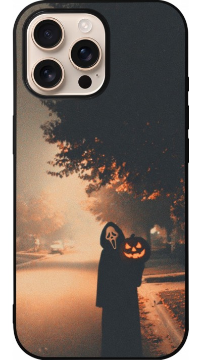 Coque iPhone 16 Pro Max - Silicone rigide noir Halloween 2025 Scream