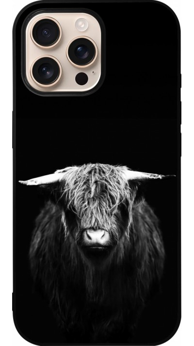 Coque iPhone 16 Pro Max - Silicone rigide noir Highland calf black